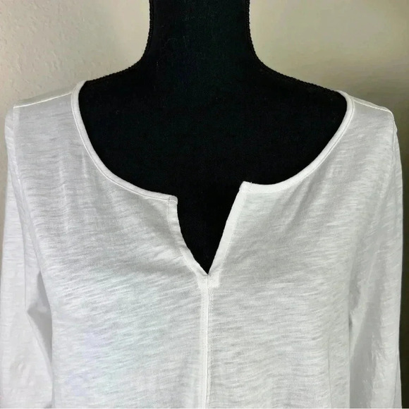 Garnet Hill Organic Cotton 100% Silk Bright White Tunic Medium - Picture 2 of 16